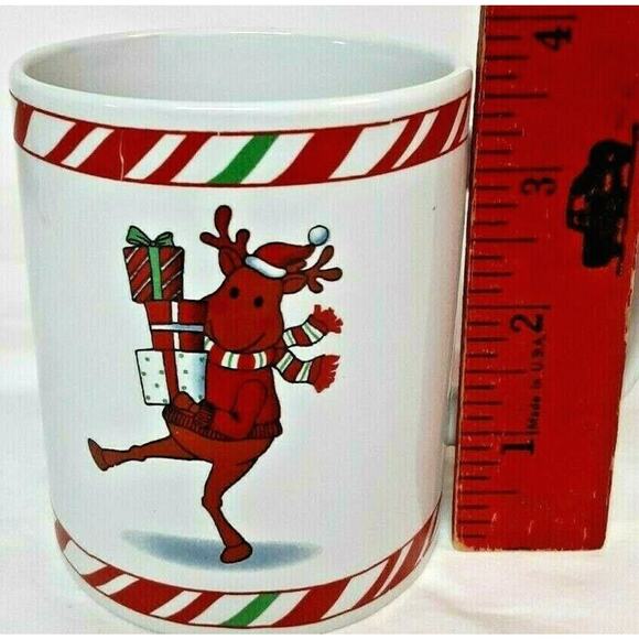 🦌 🎄Cute Reindeer Mug Christmas Coffee Cup Candy Cane Holiday Ceramic Cozy 🎁 - Picture 6 of 15